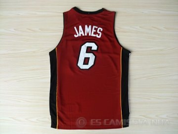 Camiseta James #6 Miami Heat Rojo